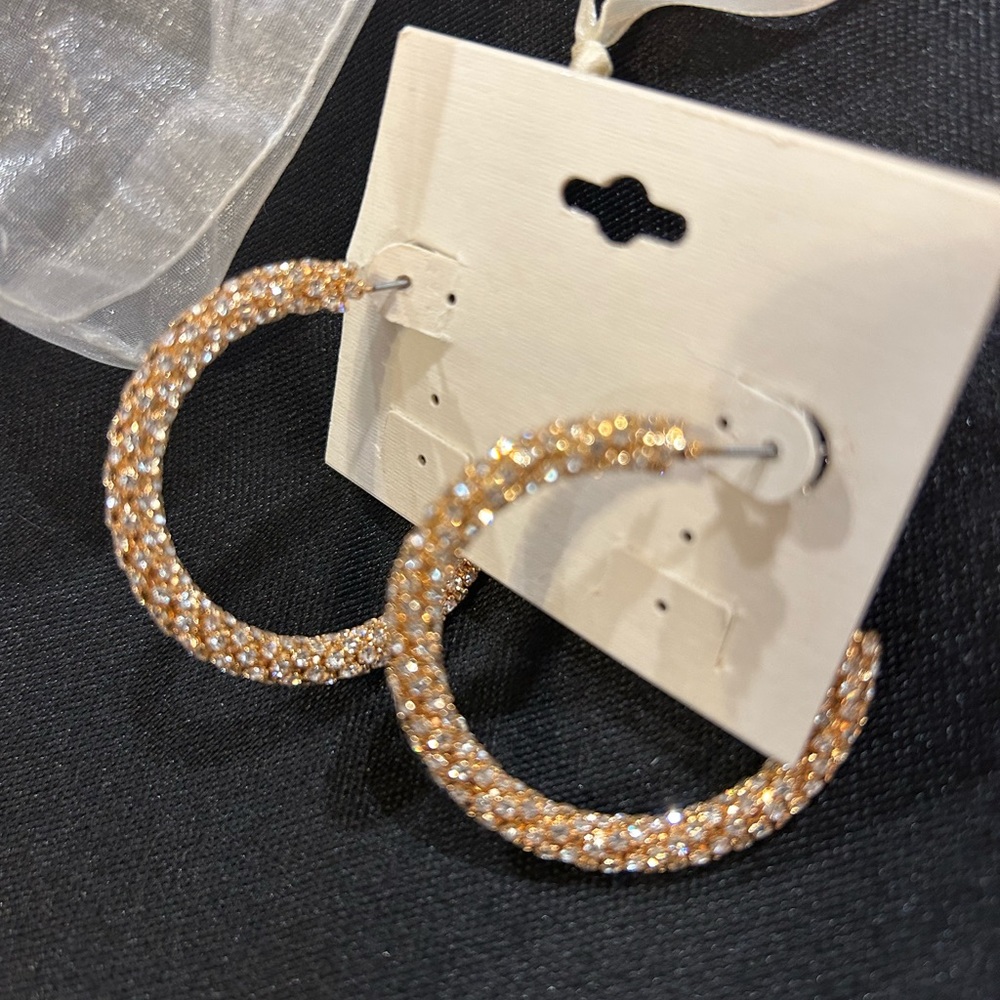 45mm Crystal Hoop earrings.